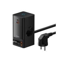 Зарядное устройство OS-Baseus PowerCombo Digital PowerStrip 2AC+1U+1C+Retractable-C 65W with 1.5m power cord EU Black