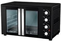 Електродуховка Liberton LEO-600 Black, 1900W, 60л, подвійні розпашні дверцята, 6 режімів нагріву, конвекція, підсвітка, 70-250 °C, механічне керування, таймер, рожен, решітка, деко, лоток для крихт та жиру, тримач для дека, терморукавиця