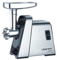 М'ясорубка Liberton LMG-20TG02S, Silver/Black, 2000W, продуктивність 1.4кг/хв, диски для помелу 3/5/7мм, соковитискач для томатів, насадка для ковбасок/«кеббе», овочетерка, овочерізка, реверс, лоток та шнек металевий, захист від перегріву