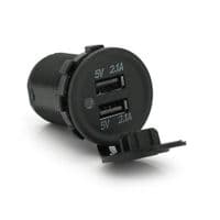 Гнездо Авто прикуривателя врезное 5V 2.1A, индикатор+ крышка, корпус пластик