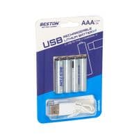 Аккумулятор Beston AAA USB Type-C 400mAh 1.5V Li-ion*4 (3AC-18/AA620272)