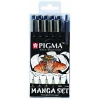 Лайнер Sakura Набор линеров для манга MANGA PIGMA TOOL SET, 6 шт (8712079397609)