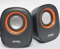 Колонки 2.0 JEDEL JD-M600 (Q-106) USB + 3.5mm, 2x3W, 90Hz-20KHz, с регулятором громкости, Black/Red, BOX, Q50