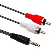 Аудіо кабель PowerPlant 3.5 мм (M) - 2xRCA (M), 2.5 м