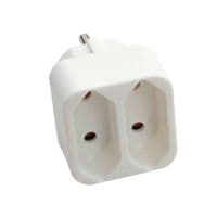 Розетка двійник без заземлення SQ-ZDB01 / 2, 2x2.5A(10A) 250V~Max, 1100W, White, 2Р