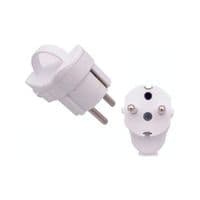 Вилка із заземленням кутова з кільцем, розбірна SQ-GP-003, 16А 220V, White