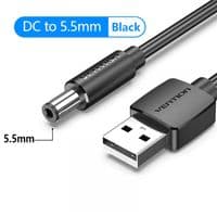 Кабель Vention USB-DC (M/M), 5.5 мм, 1.5 м, Black (CEYBG)