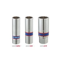 Головка торцевая KING TONY 1/2" свечная 21 мм 12-гранная с резиной (463021R)