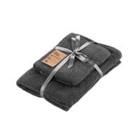 Рушник Ardesto набір махрових Lotus 2 шт 50х90 см індіго, 70х140см, 100% бавовна, графіт (ART2357MC)