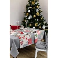 Скатерть Прованс Merry Christmas серая 120x132 см (4823093451551)