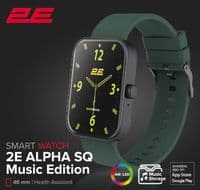 Смарт-часы 2E Alpha SQ Music Edition 46мм, 1.78", 368x448, AMOLED, BT 5.2, Черно-зеленый
