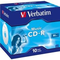 Диск CD Verbatim 700Mb 16x Jewel Case 10 Pack Music (43365)