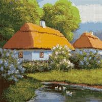 Картина по номерам Santi Хутор 40*40 см алмазная мозаика (954716)