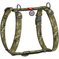 Шлей для собак WAUDOG Nylon с QR паспортом анатомическая H-образная "Милитари" L (322-4026)