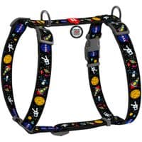 Шлей для собак WAUDOG Nylon с QR паспортом анатомическая H-образная "NASA" M (5542)