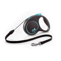 Поводок для собак Flexi Black Design М трос 5 м (голубой) (4000498033432)