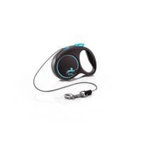 Поводок для собак Flexi Black Design XS трос 3 м (голубой) (4000498033234)