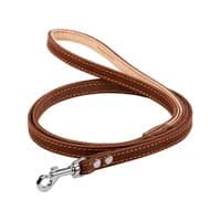 Поводок для собак Collar одинарный с прошивкой Ш 14 мм Д 122 см коричневый (04516)