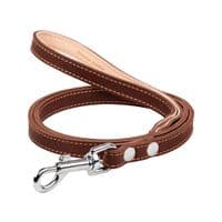 Поводок для собак Collar двойной с прошивкой Ш 14 мм Д 122 см коричневый (04526)
