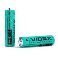 Акумулятор 14500, 800 mAh, Videx, 1 шт, Li-ion, 3.7V, без захисту, Bulk