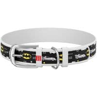 Ошейник для животных  WAUDOG Design с QR паспортом "Бетмен 3" XS Ш 12 мм Д 18-24 см(белый) (0012-1005-15)