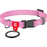 Ошейник для животных  WAUDOG Re-cotton с QR паспортом для котов и мелких пород собак XS розовый (16407)