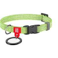 Ошейник для животных  WAUDOG Re-cotton с QR паспортом для котов и мелких пород собак XS салатовый (16405)