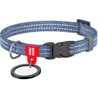 Ошейник для животных  WAUDOG Re-cotton с QR паспортом для котов и мелких пород собак XS синий (164012)