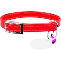 Ошейник для животных  WAUDOG Glamour с QR паспортом Д 17-20 см красный (32753)