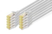 Патч-корд DIGITUS CAT 6a S-FTP, 0,5м, AWG 26/7, Cu, LSZH, сірий, 10шт.