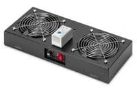 Блок вентиляторів DIGITUS 19" Roof Wall Mount, 2 fans, thermostat, RAL 9005