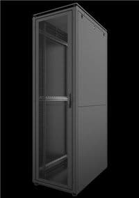 Серверна шафа MIRSAN 19", 42U, DC ЦОД, зібрана, 600x1000 мм, 80% перф. передні і задні двері, чорна