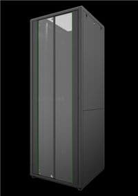 Серверна шафа MIRSAN 19", 46U, DCN ЦОД, зібрана,  800x600 мм, 80% скляна передні двері, чорна