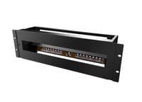 Панель MIRSAN 19", 3U, електричний розподільний модуль з DIN-рейкою, чорна