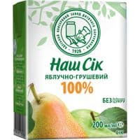 Сік дитячий Наш Сік Яблучно-грушевий 200 мл (4820264290032)