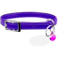 Ошейник для животных WAUDOG GLAMOUR с резинкой и стразами для кошек (фиолетовый) (32549)