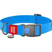 Ошейник для животных WAUDOG Waterproof с QR паспортом пластиковый фастекс XXL голубой (25112)