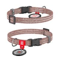 Ошейник для животных WAUDOG Re-cotton с QR паспортом для кошек и мелких пород собак XS коричневый (16406)