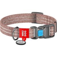 Ошейник для животных WAUDOG Re-cotton с QR паспортом светоотражающий Ш 15 мм Д 25-35 см коричневый (02866)