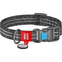 Ошейник для животных WAUDOG Re-cotton с QR паспортом светоотражающий Ш 15 мм Д 25-35 см серый (028611)