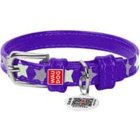 Ошейник для животных WAUDOG Glamour с QR паспортом "Звездочка" XS Ш 12 мм Д 19-25 см фиолетовый (35839)
