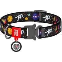 Ошейник для животных WAUDOG Nylon с QR паспортом NASA металлическая пряжка-фастекс XL (5123)