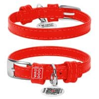 Ошейник для животных WAUDOG Glamour с QR паспортом без украшений XS Ш 12 мм красный (32563)
