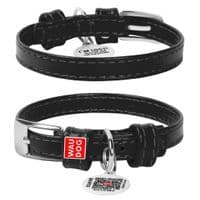 Ошейник для животных WAUDOG Glamour с QR паспортом без украшений XS Ш 12 мм черный (32561)