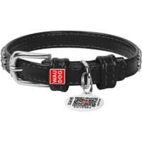 Ошейник для животных WAUDOG Glamour с QR-паспортом "Стразы" XS Ш 12 мм черный (33081)