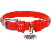 Ошейник для животных WAUDOG Glamour с QR-паспортом "Стразы" XS Ш 9 мм красный (33063)