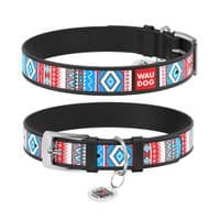 Ошейник для животных WAUDOG Design с QR паспортом "Этно" XS Ш 12 мм Д 20-28 см черный (37381)