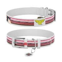 Ошейник для животных WAUDOG Design с QR паспортом "Чудо-женщина" XS Ш 12 мм Д 20-28 см белый (0013-1009-15)