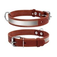 Ошейник для животных Collar со светоотражающей лентой Ш 20 мм Д 32-40 см коричневый (01556)