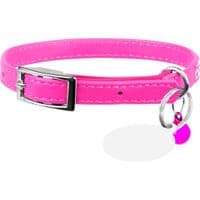 Ошейник для животных WAUDOG GLAMOUR "Цветочек" с резинкой и стразами для кошек (розовый) (32557)